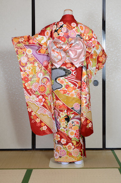 Long-sleeved kimono 6 items set / Furisode / FK#1-928
