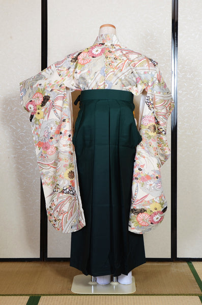 Long-sleeved kimono & hakama 5 items set / Furisode / FK#2-276
