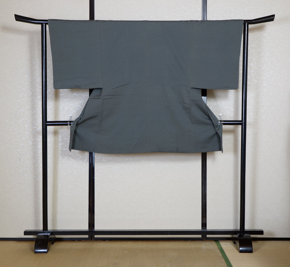 Men Jacket / M-Ha #1-726 (Men’s Kimono with Auspicious “First Dream” Motif – Mt. Fuji, Hawk, and Eggplant)