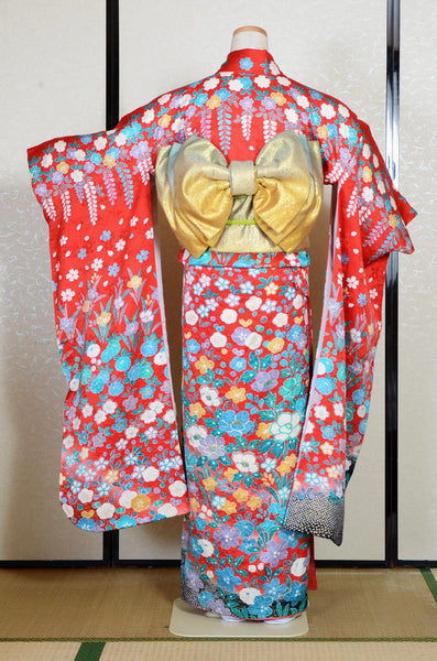 Long-sleeved kimono 6 items set / Furisode / FK#2-205