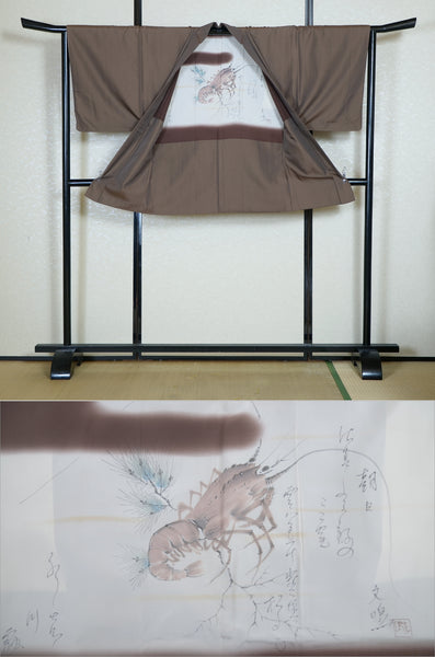 Men Jacket / M-Ha #1-700(Vintage Haori Jacket with Shrimp Motif)