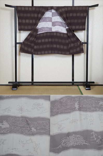 Men Jacket / M-Ha #1-707(One-of-a-Kind Men’s Haori with Kasuri-Inspired Pattern)