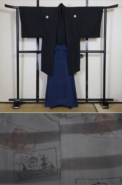 Jacket, kimono, hakama set / JKH #1-491