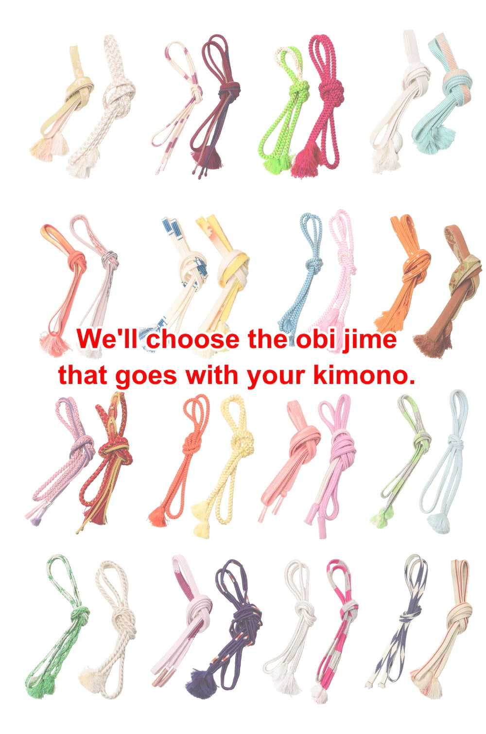 Obi belt and geta sandals set : Pre-tied / Pink #12