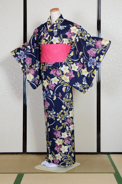 Japanese yukata kimono / H #562