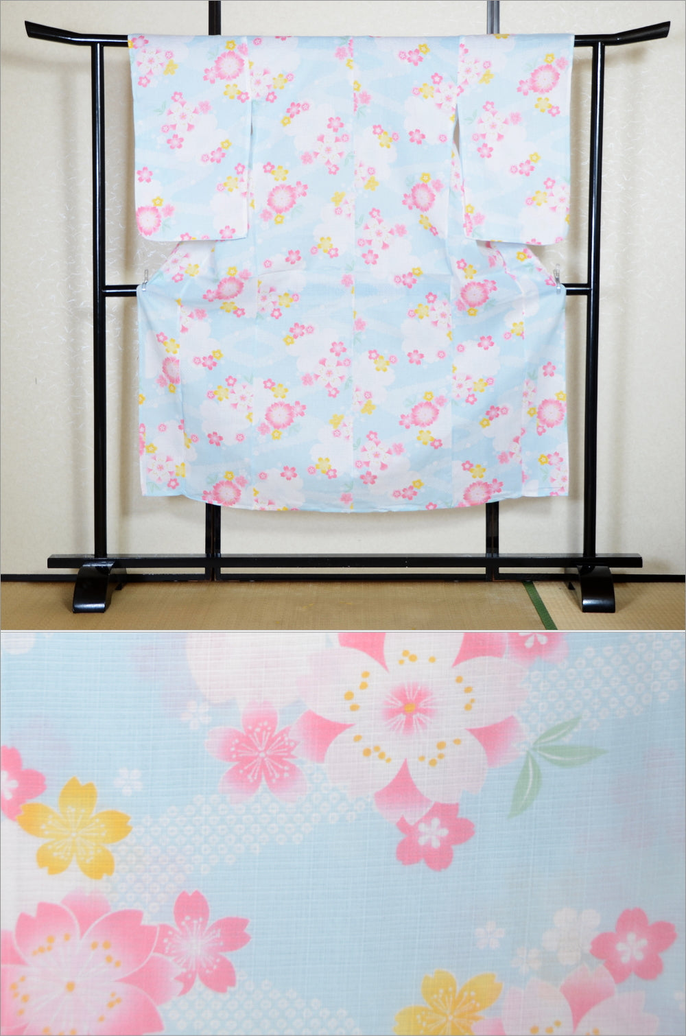 Girls yukata and obi belt set / GY #85 (11-12)