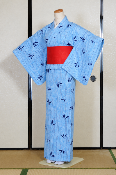 Archive Yukata – Traditional Pattern (Women / One of a Kind) W-AT #21 (Refreshing Sky Blue Bamboo Yukata)