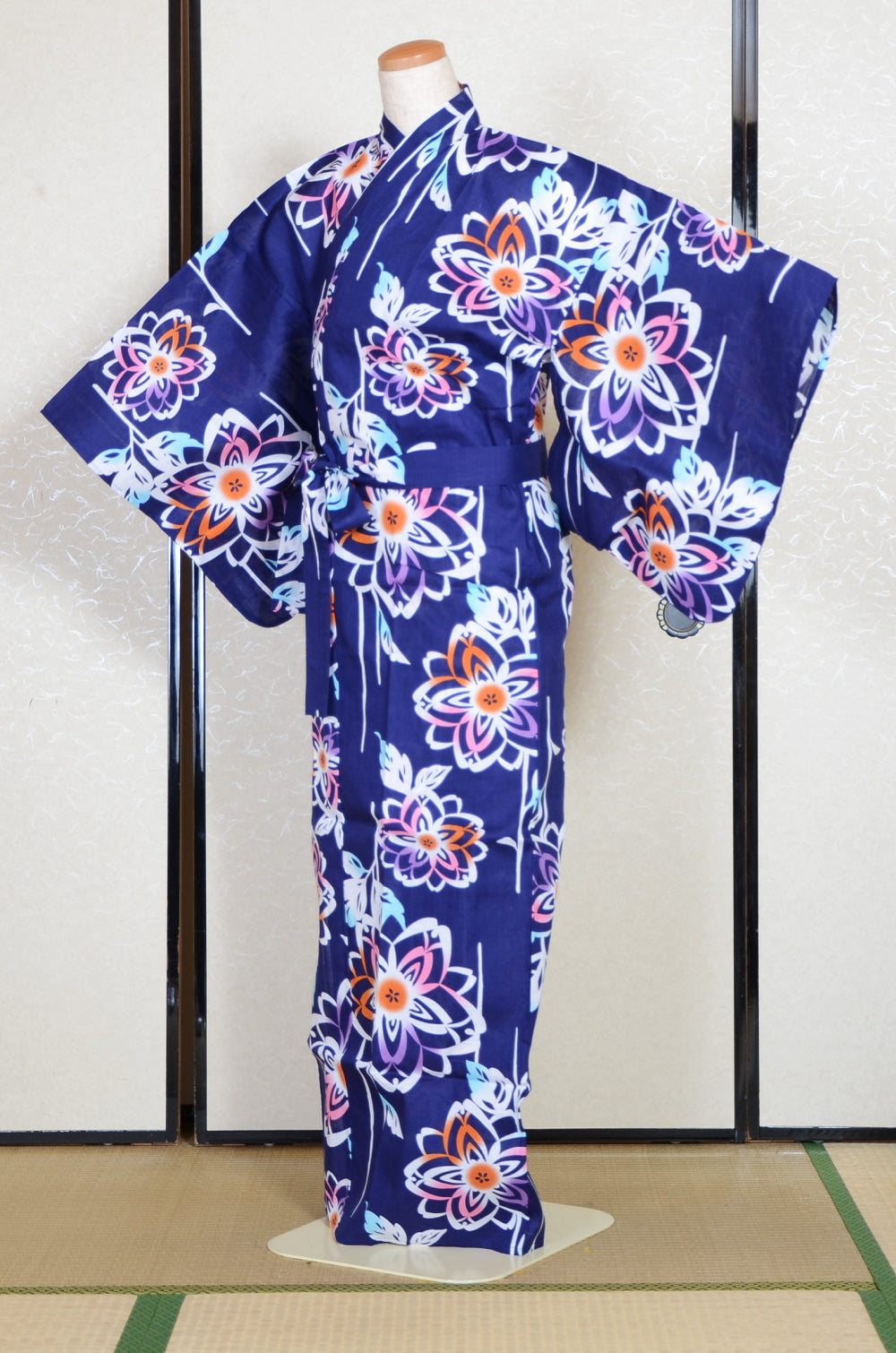 Yukata for indoor use / Yaezakura :EM002-Indigo