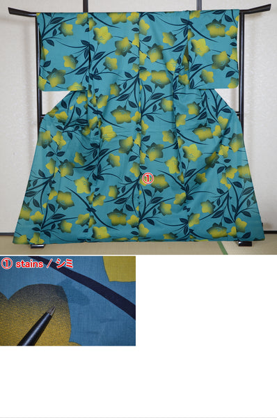 outlet / Japanese yukata kimono/ Plus size / P #419 /4L (wf#1-584)