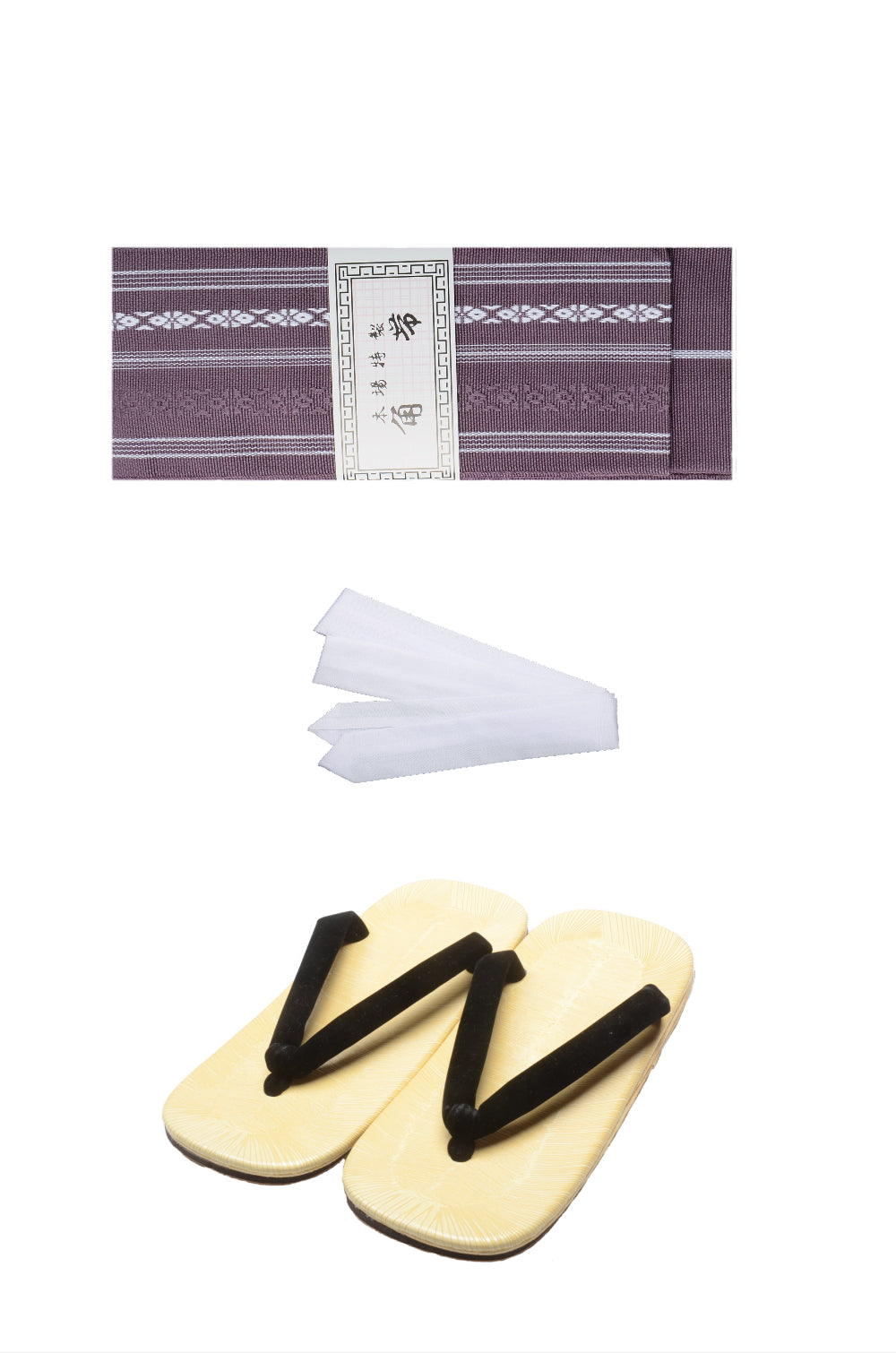 Men obi belt and Setta sandals set : Purple