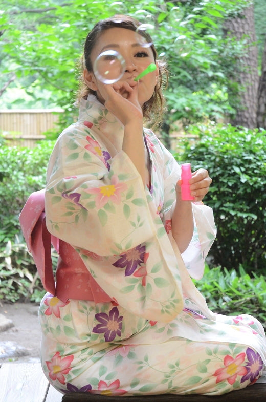 Japanese yukata kimono / D #059