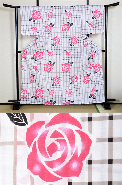 Japanese yukata kimono / H #404