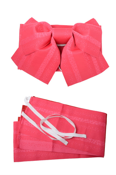 Obi belt and geta sandals set : Pre-tied / Scarlet #03