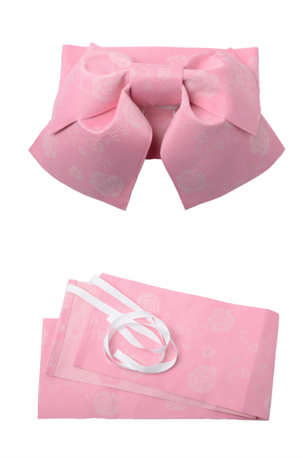 Obi belt and geta sandals set : Pre-tied / Rose pink #06