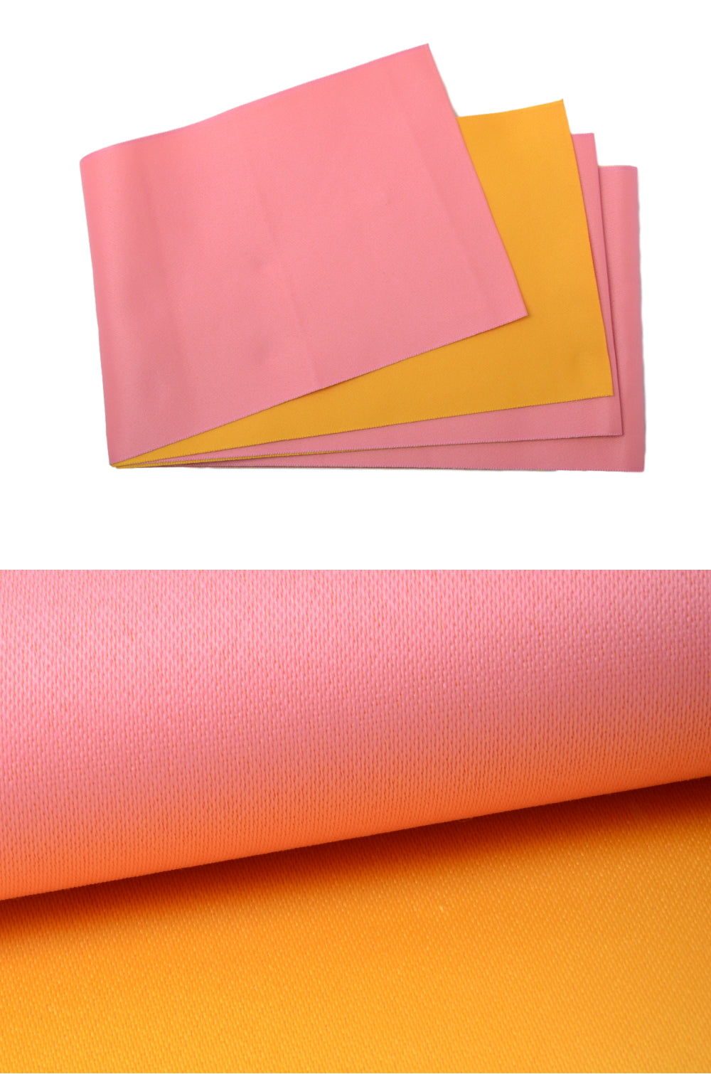 Obi belt and geta sandals set : Plain / Pink and Yellow