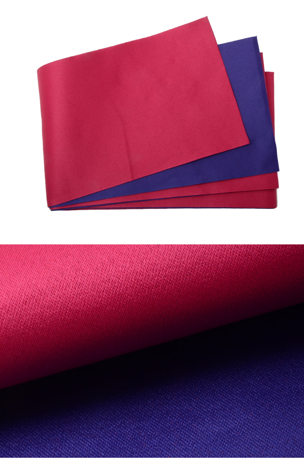 Obi belt and geta sandals set : Plain / Crimson red and Dark blue