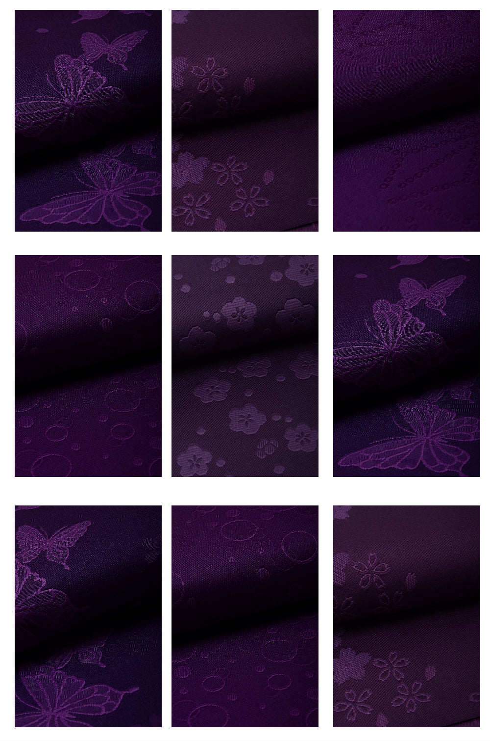 Obi belt and geta sandals set : Pattern / Deep purple