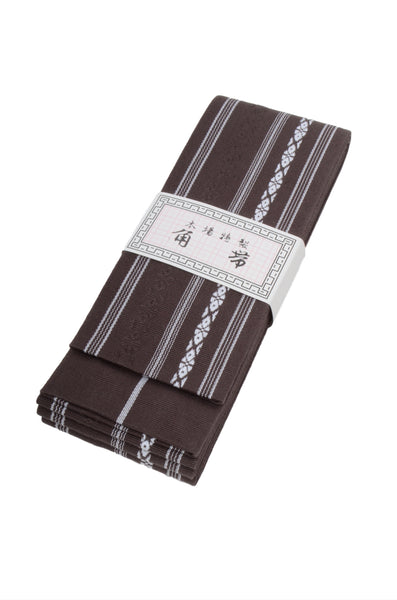 Men obi belt and geta sandals set : Brown