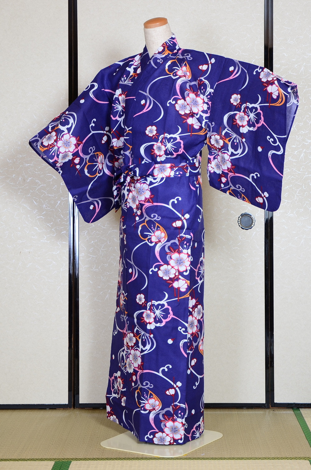 Yukata for indoor use / sakura :EM004-Indigo