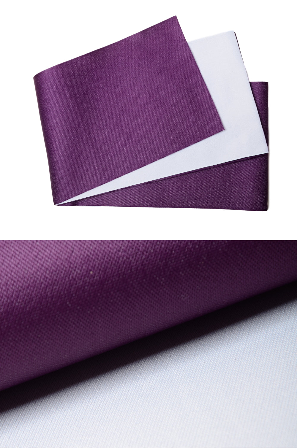 Obi belt and geta sandals set : Plain / Deep purple and Light gray