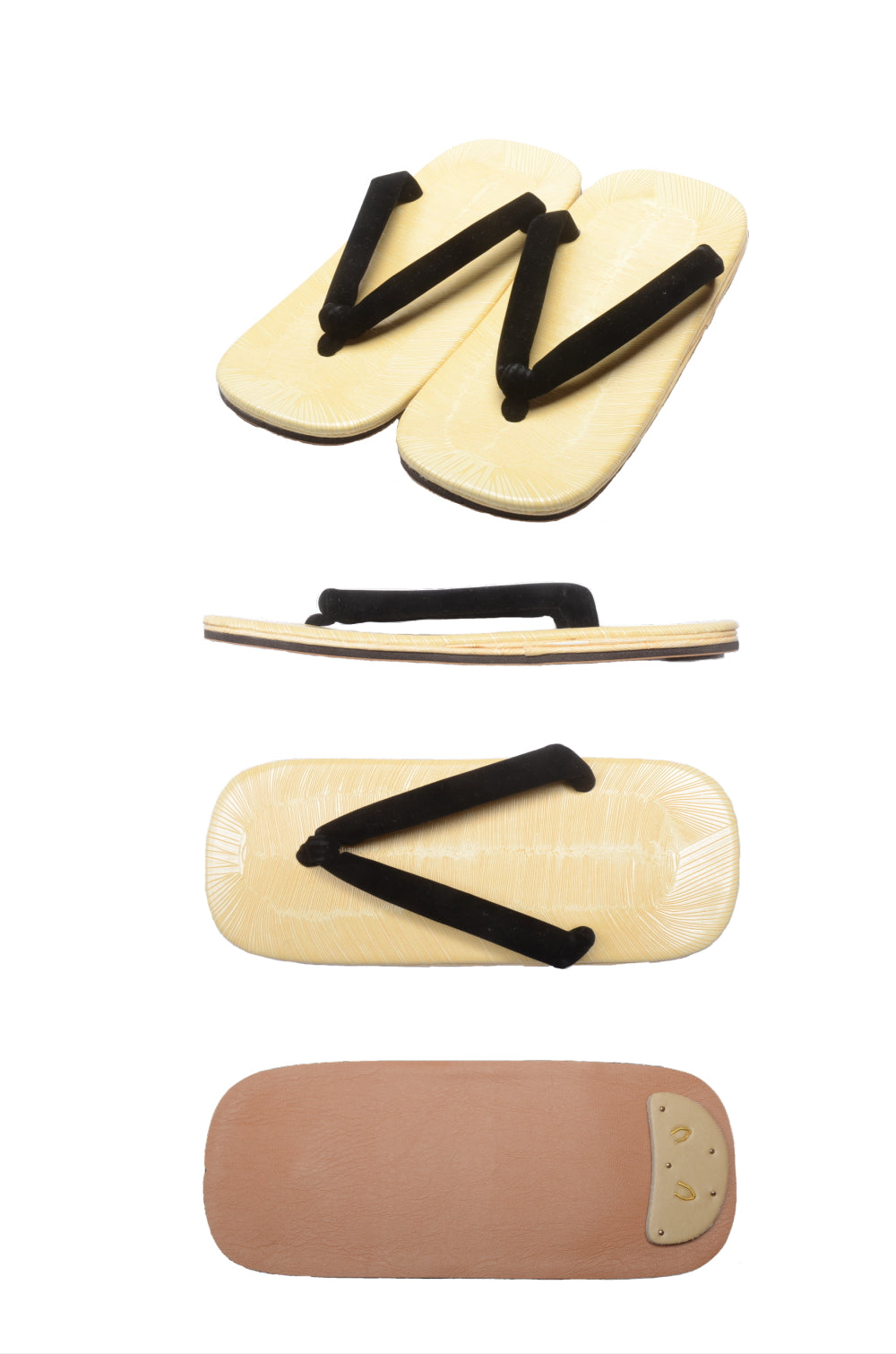 Men obi belt and Setta sandals set : White