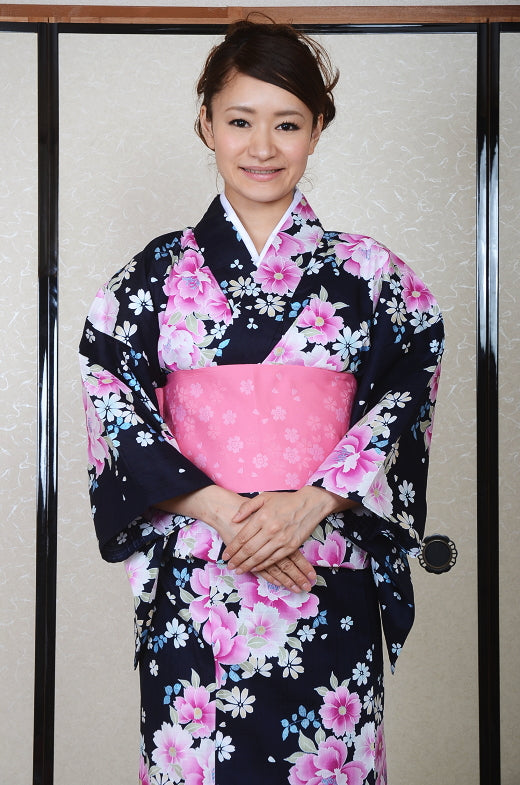 Japanese yukata kimono / D #064