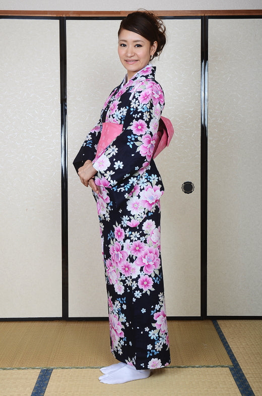 Japanese yukata kimono / D #064