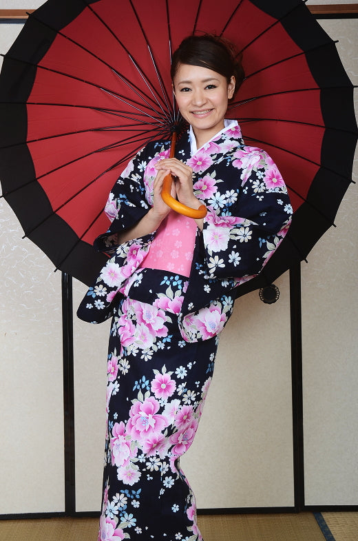 Japanese yukata kimono / D #064
