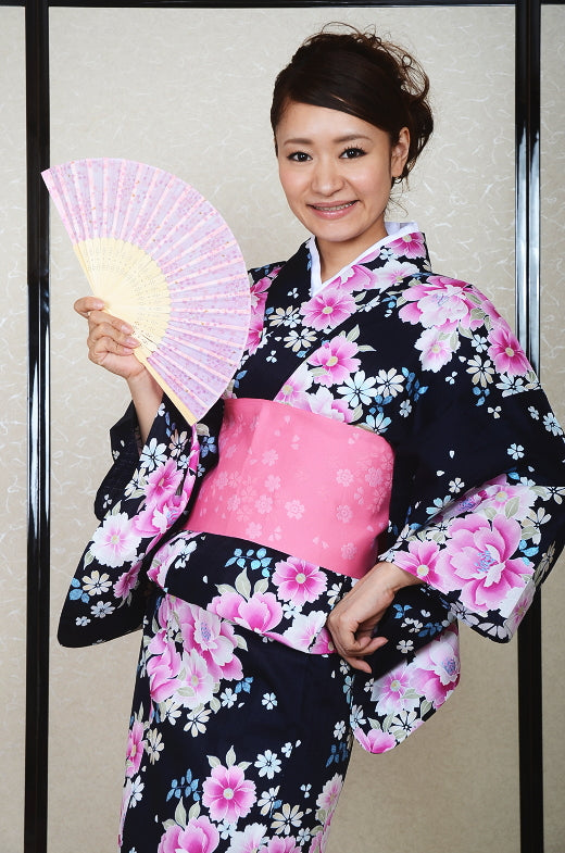 Japanese yukata kimono / D #064