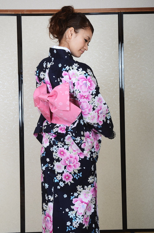 Japanese yukata kimono / D #064
