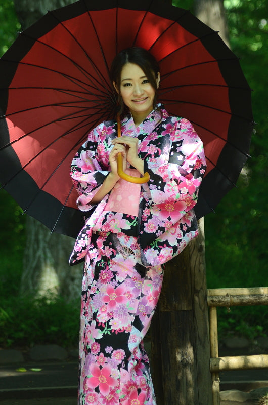 Japanese yukata kimono / D #075