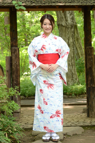 Japanese yukata kimono / D #078