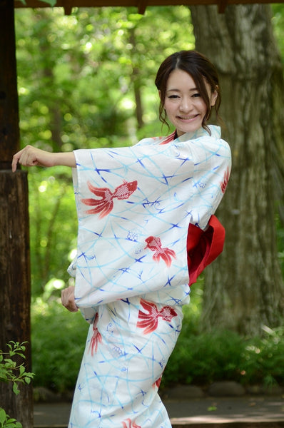 Japanese yukata kimono / D #078