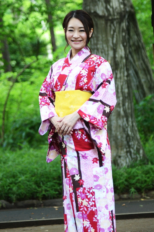 Japanese yukata kimono / D #082