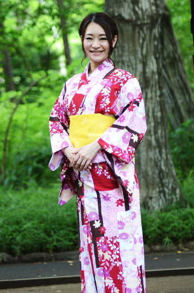 Japanese yukata kimono / D #082