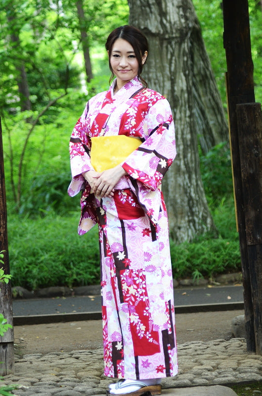 Japanese yukata kimono / D #082