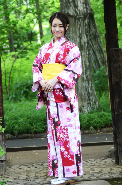 Japanese yukata kimono / D #082