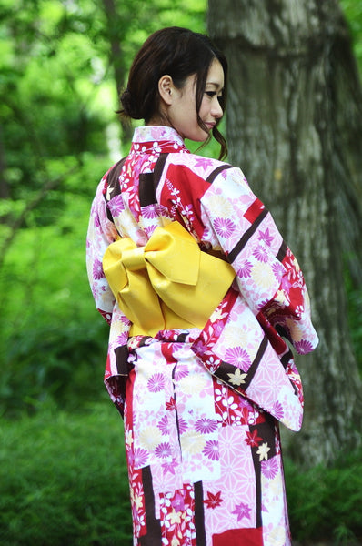 Japanese yukata kimono / D #082