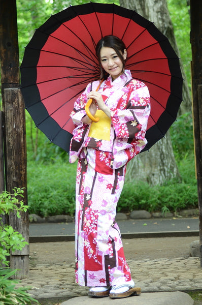 Japanese yukata kimono / D #082