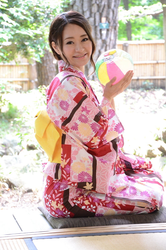 Japanese yukata kimono / D #082