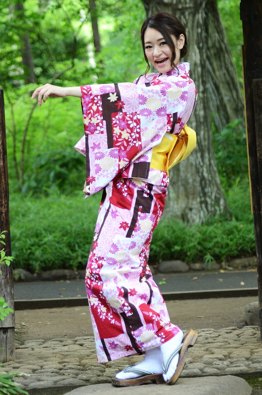 Japanese yukata kimono / D #082