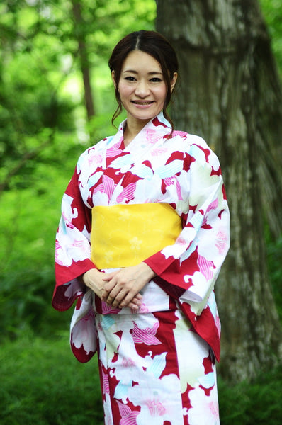Japanese yukata kimono / D #083
