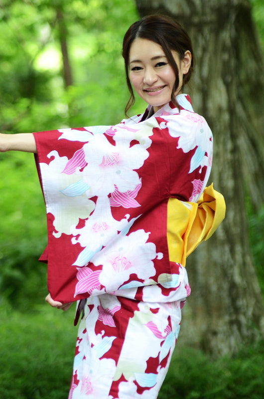 Japanese yukata kimono / D #083
