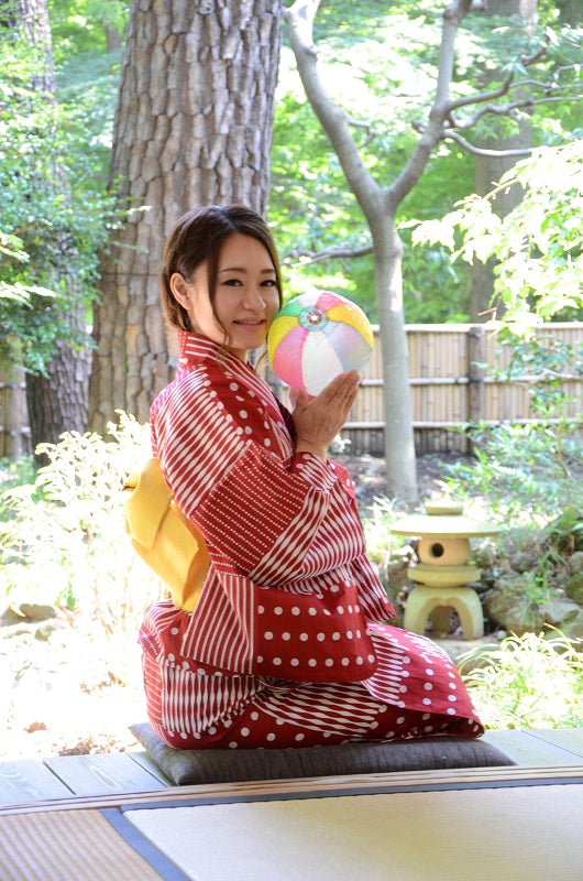 Japanese yukata kimono / D #084