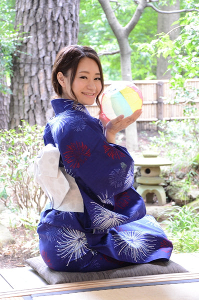 Japanese yukata kimono / D #086