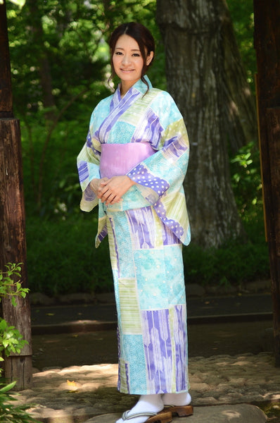 Japanese yukata kimono / D #087