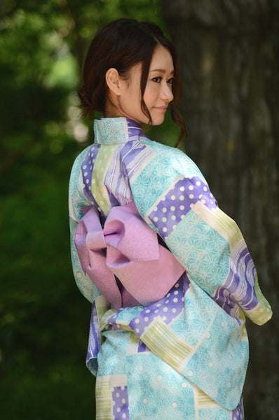 Japanese yukata kimono / D #087