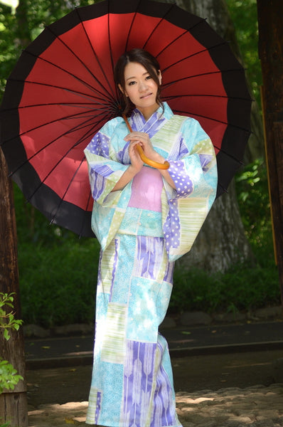 Japanese yukata kimono / D #087