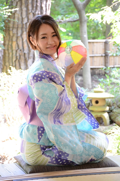 Japanese yukata kimono / D #087