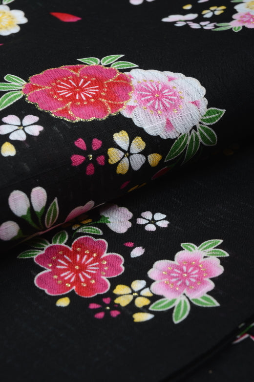 Girls yukata and obi belt set / GY #16 (5-6)